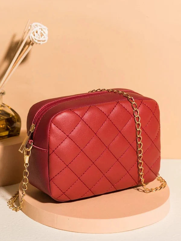 MAROON LUXE CROSS BODY BAG