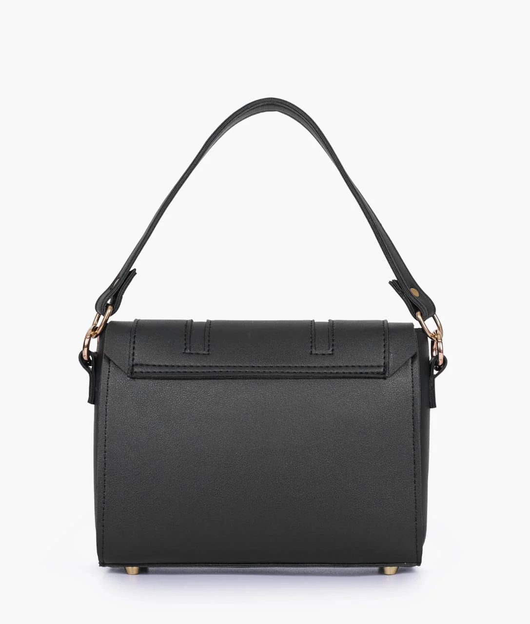 Black Compact Top Handle Hand Bag